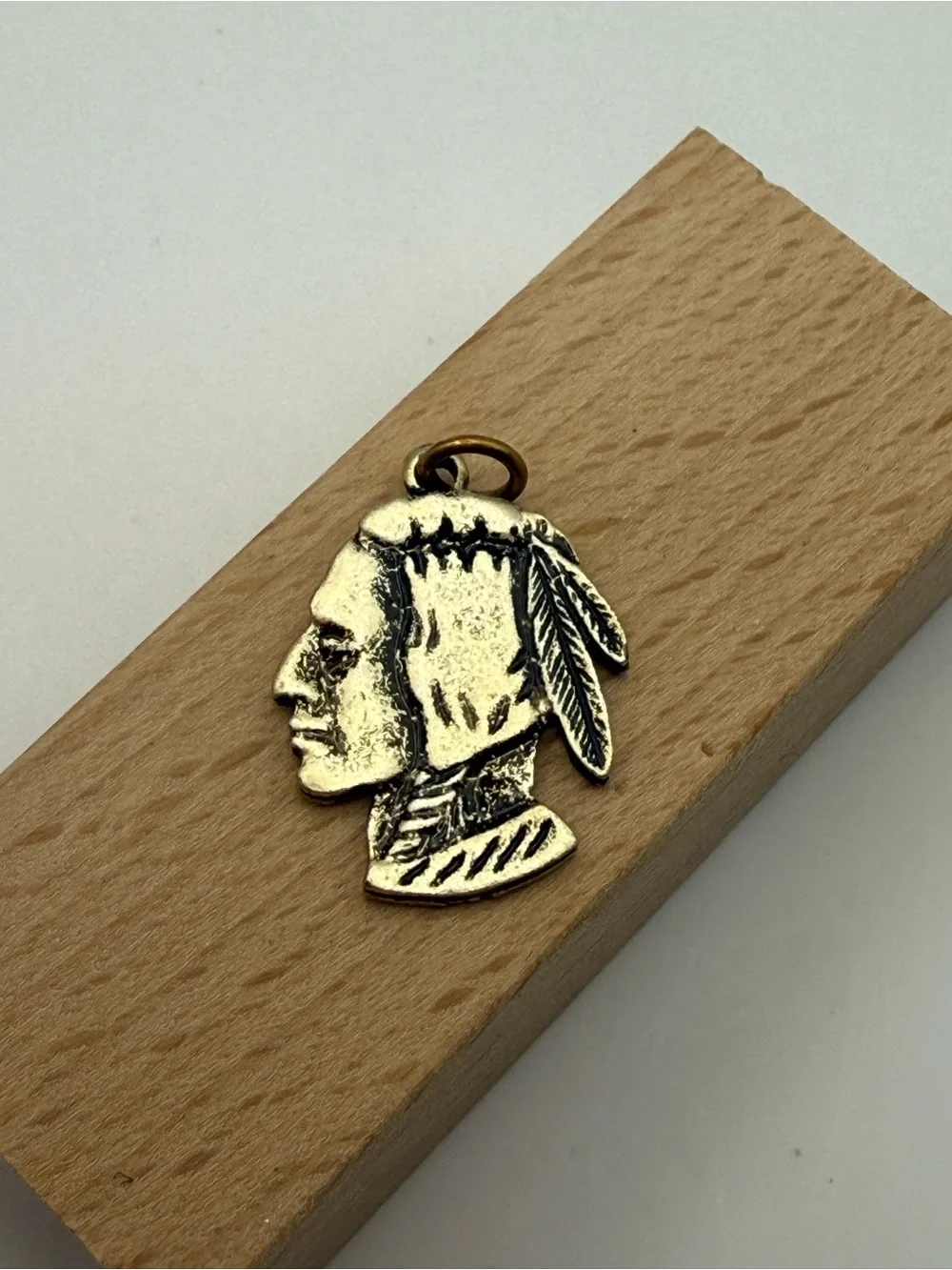 Antique Gold Chief Profile Pendant for Men